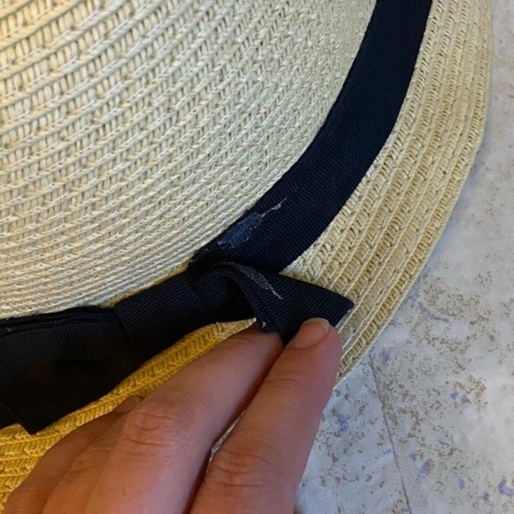 Milano Tan 100% Paper Hat with Black Bow - Picture 2 of 4